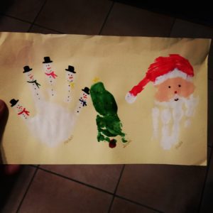 lustig Insoiration Basteltipp Handabdruck Weihnachten