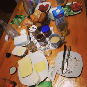 Besuch Frühstückstisch