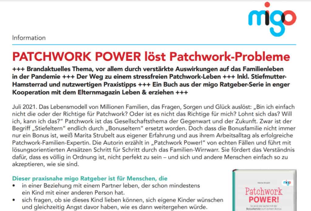 Patchwork Power löst Patchwork Probleme Pressemitteilung